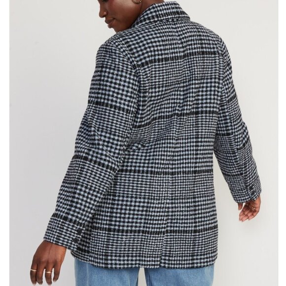 Old Navy Soft Brushed Oversized Plaid Checkered Blazer SZ XXL - Picture 7 of 9